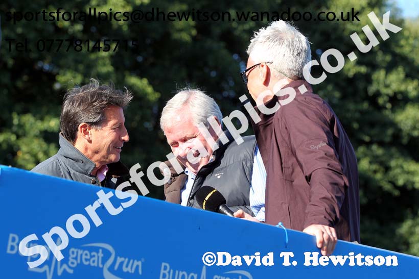 Sir Sebastian Coe, Brendan Foster and Jonathan Edwards before the start of the BUPA Great North Run. Photo: David T. Hewitson/Sports for All Pics